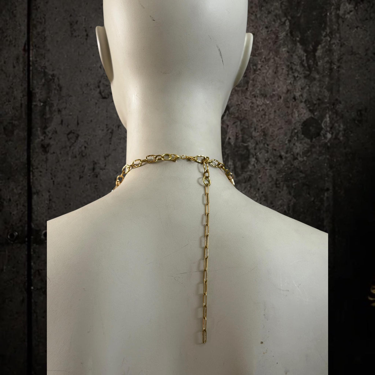 Gold Body Chain Harness, Brass and Stainless Steel Armor Jewelry, Alternative Fashion