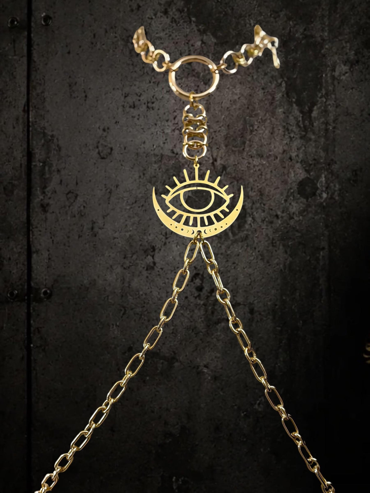 Brass and Stainless Steel Body Chain Harness – Statement Jewelry Armor