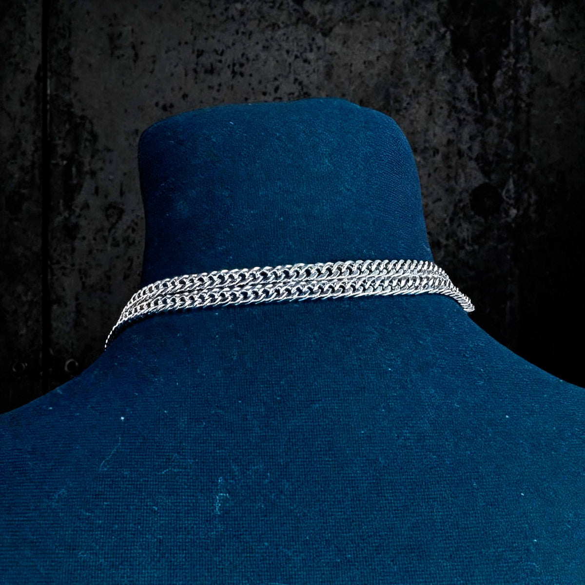 Ouroboros Choker Necklace, Stainless steel spiked chain, Gothic punk techno jewelry