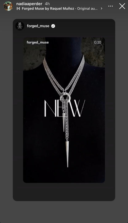 Ouroboros Choker Necklace, Stainless steel spiked chain, Gothic punk techno jewelry