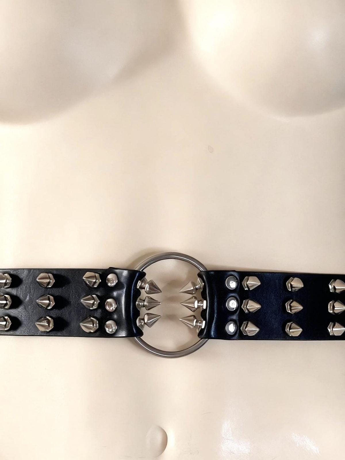 InSpiked Faux Leather Belt: Modular Core Design, Reclaimed Materials, Handcrafted Accessory