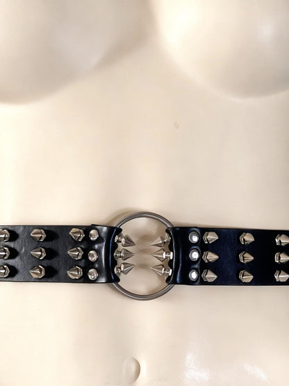 InSpiked Faux Leather Belt: Modular Core Design, Reclaimed Materials, Handcrafted Accessory