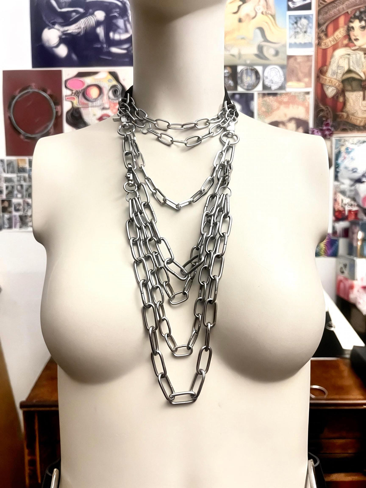 Modulare Kettenchoker | Edelstahl | Leder, Kunstleder oder BioThane | 1 Stück - 3 Stilrichtungen