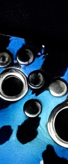 Electric Blue & Black Leopard Print Genuine Leather Lighter Case – Skull Bag Charm