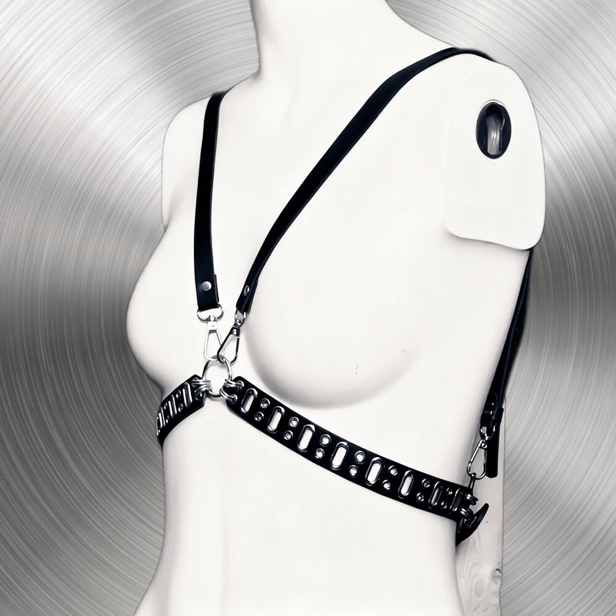 Vegan leather body harness, Modular O-Ring Belt with Removable Straps, Darkwear Accessory