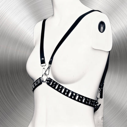 Vegan leather body harness, Modular O-Ring Belt with Removable Straps, Darkwear Accessory