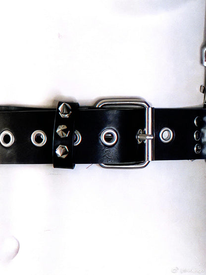 InSpiked Faux Leather Belt: Modular Core Design, Reclaimed Materials, Handcrafted Accessory