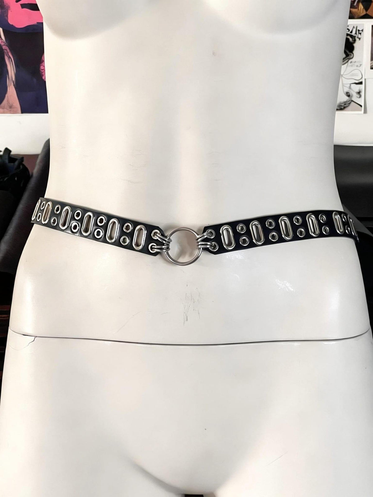 Vegan leather body harness, Modular O-Ring Belt with Removable Straps, Darkwear Accessory