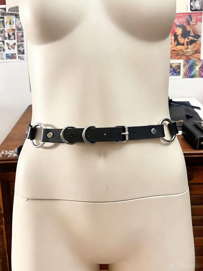 Modular Belt Strap: Leather, Stainless Steel Hardware, Versatile Accessory