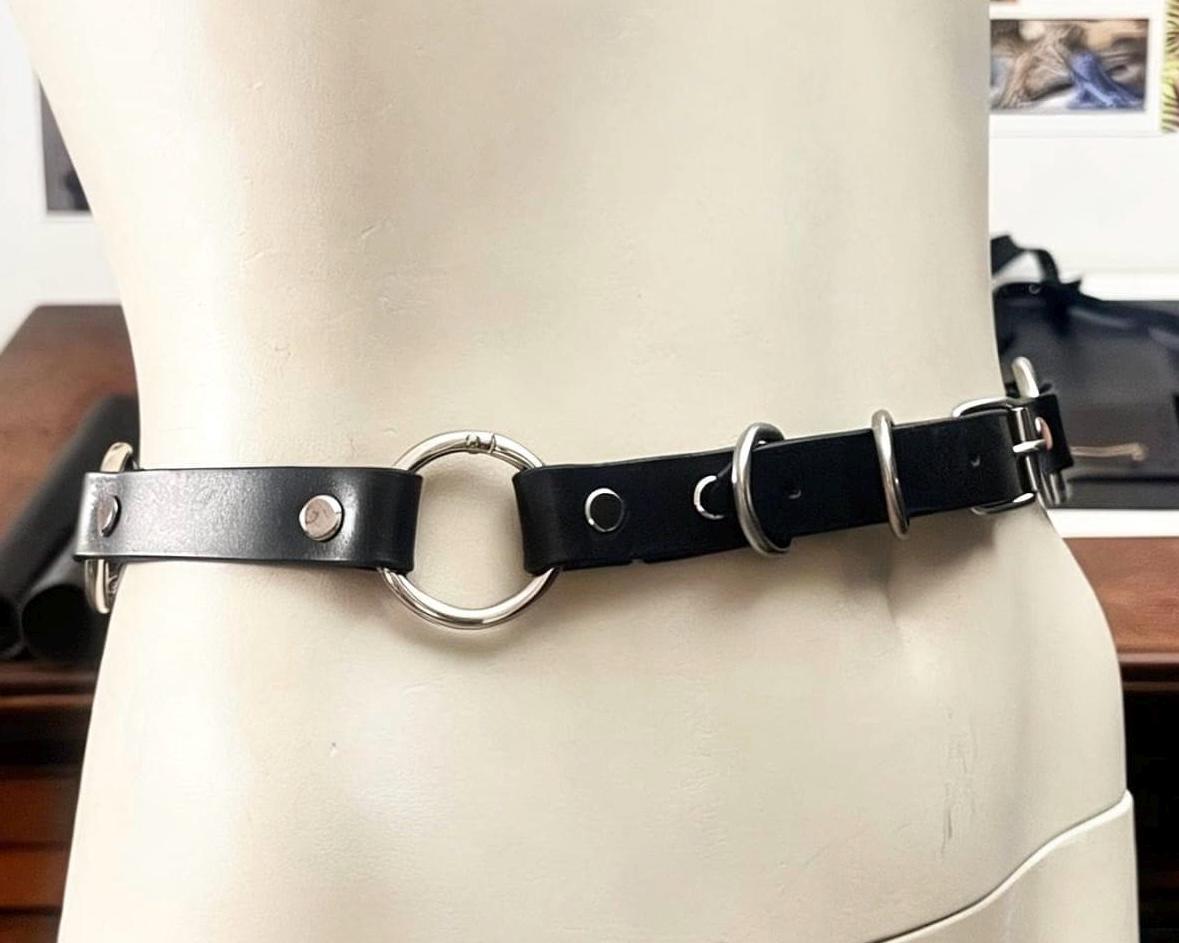 Modular Belt Strap: Leather, Stainless Steel Hardware, Versatile Accessory