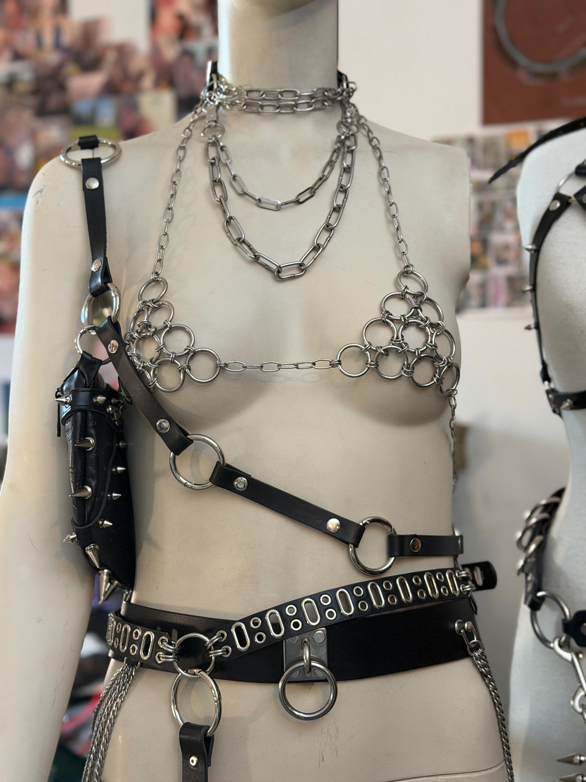 Chainmail Bra Top, Adjustable Stainless Steel Rings, Alternative Fashion