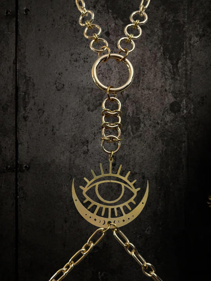 Brass and Stainless Steel Body Chain Harness – Statement Jewelry Armor