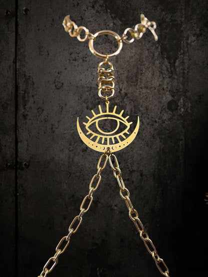 Brass and Stainless Steel Body Chain Harness – Statement Jewelry Armor