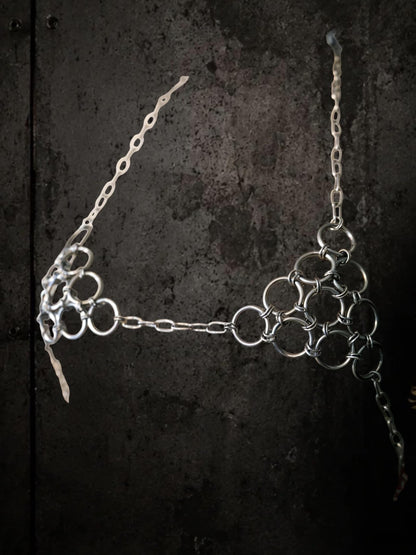 Chainmail Bra Top, Adjustable Stainless Steel Rings, Alternative Fashion