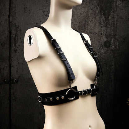 Gothic Studded Leather Belt – Italian Vegetable Tanned, Modular Harness Base