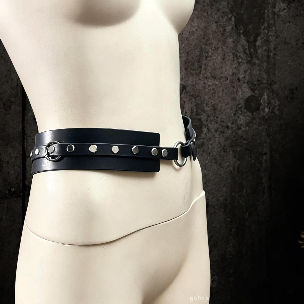 Gothic Studded Leather Belt – Italian Vegetable Tanned, Modular Harness Base