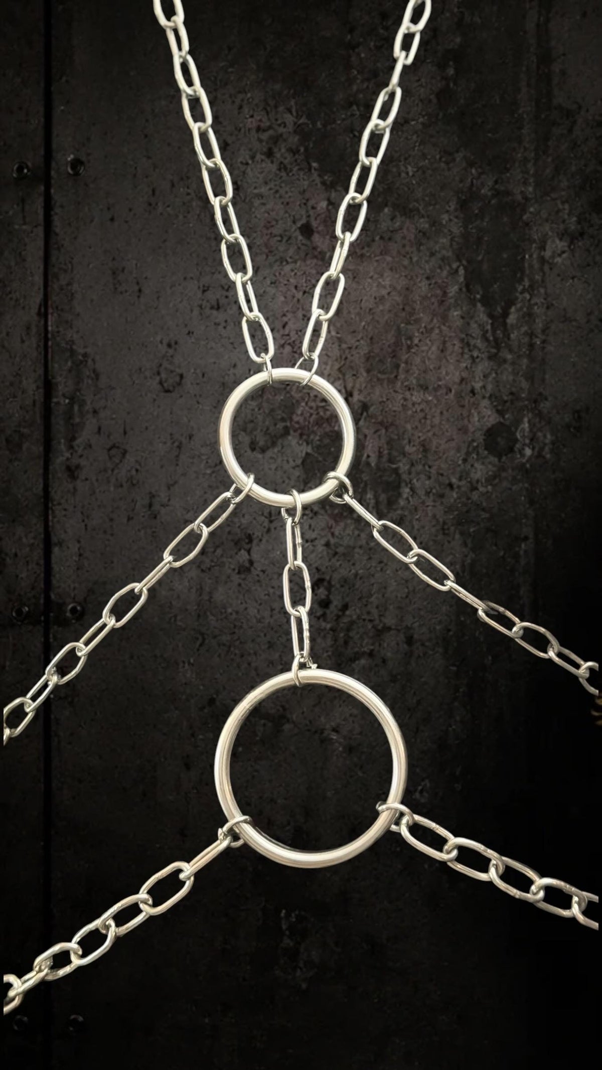 Double O Ring Body Chain, Stainless Steel Industrial Design, Gothic Punk Festival Wear