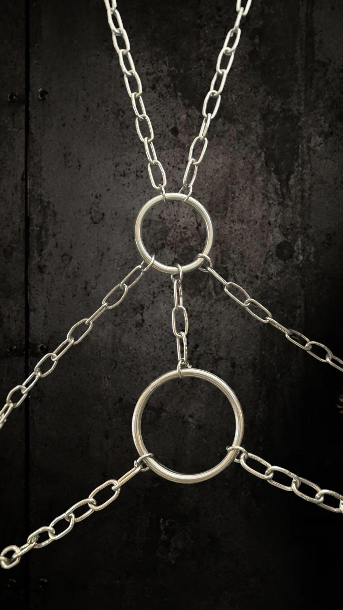 Double O Ring Body Chain, Stainless Steel Industrial Design, Gothic Punk Festival Wear
