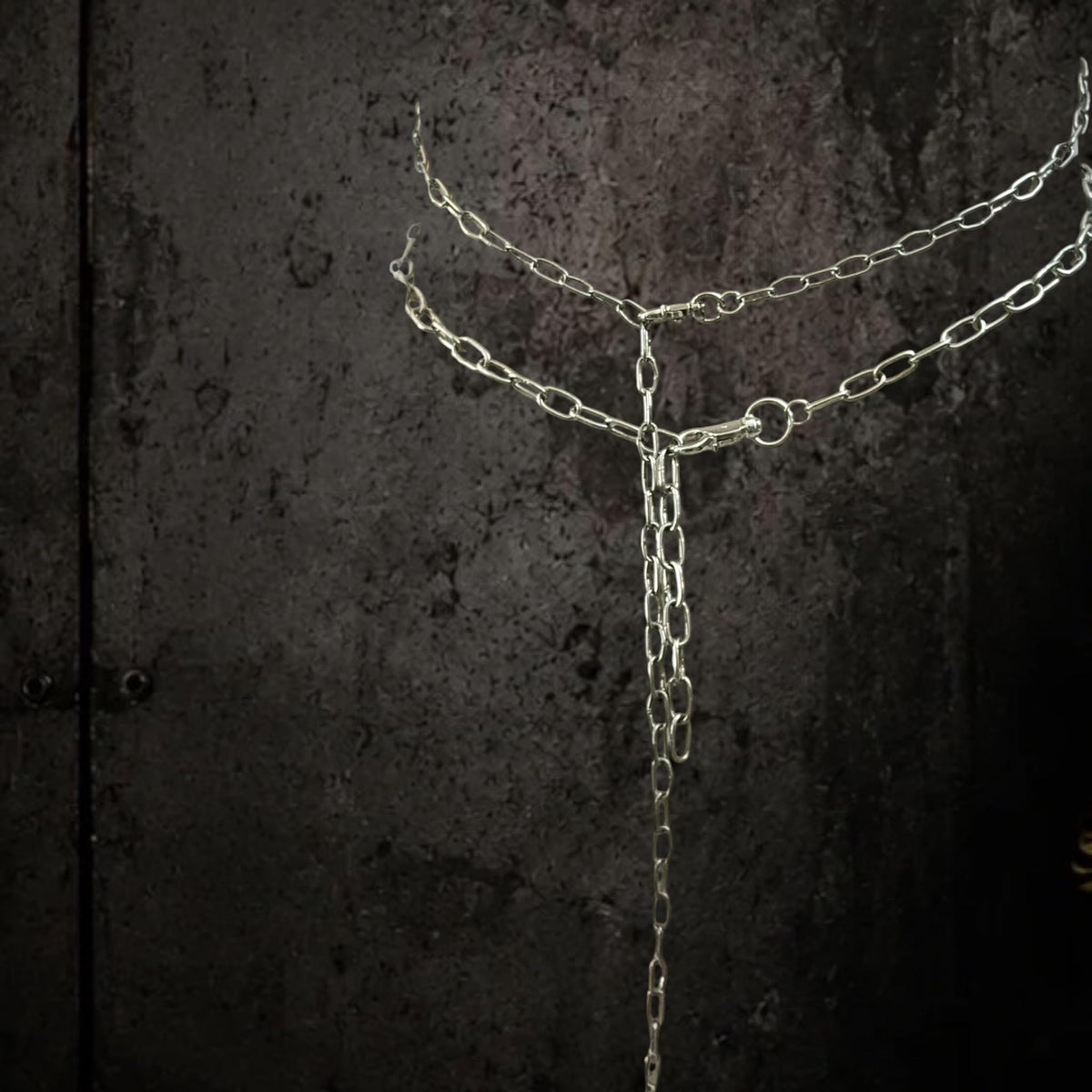 Double O Ring Body Chain, Stainless Steel Industrial Design, Gothic Punk Festival Wear