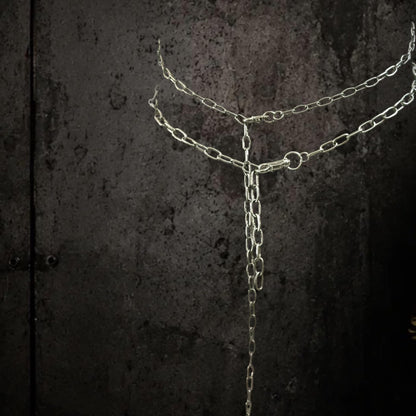 Double O Ring Body Chain, Stainless Steel Industrial Design, Gothic Punk Festival Wear