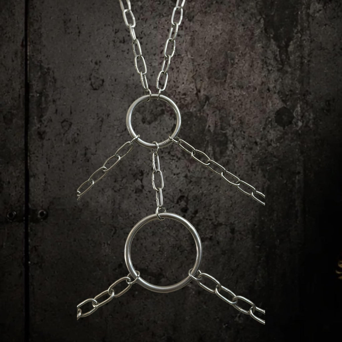 Double O Ring Body Chain, Stainless Steel Industrial Design, Gothic Punk Festival Wear