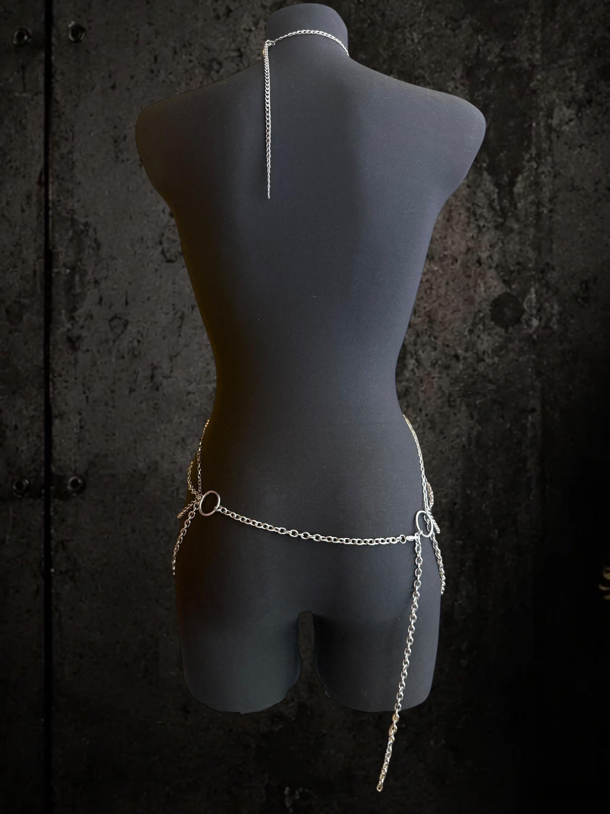 Body Chain Harness, Adjustable Stainless Steel O-Ring Design, Alternative Fashion for Gothic Festivals