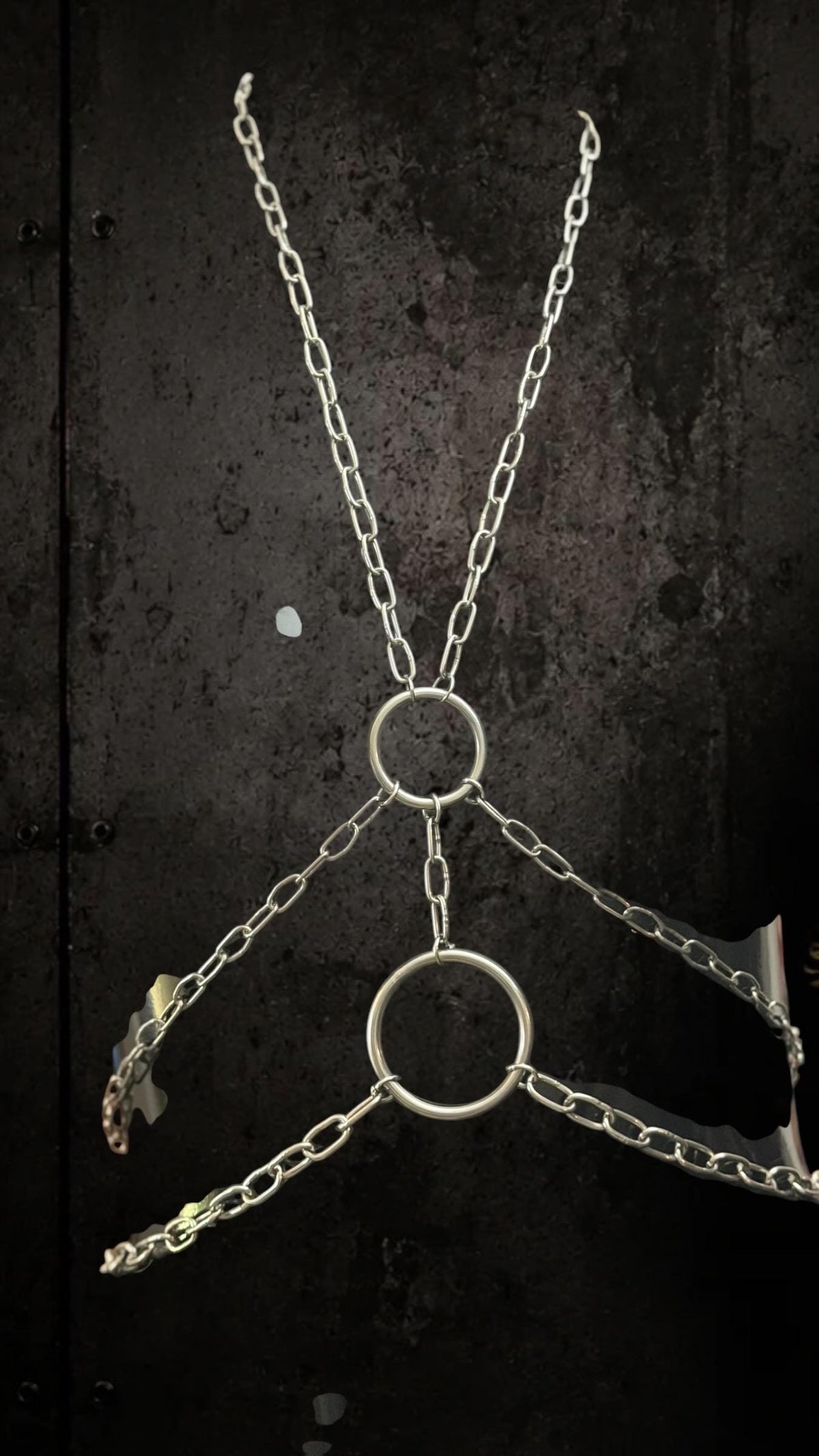 Double O Ring Body Chain, Stainless Steel Industrial Design, Gothic Punk Festival Wear