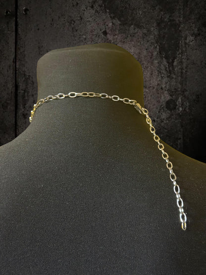 Spine Necklace, Handmade Stainless Steel, Cyberpunk Darkwear Accessory, Silver Gold or Black Finish