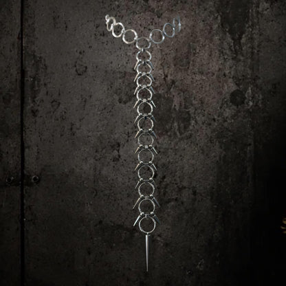 Spine Necklace, Handmade Stainless Steel, Cyberpunk Darkwear Accessory, Silver Gold or Black Finish