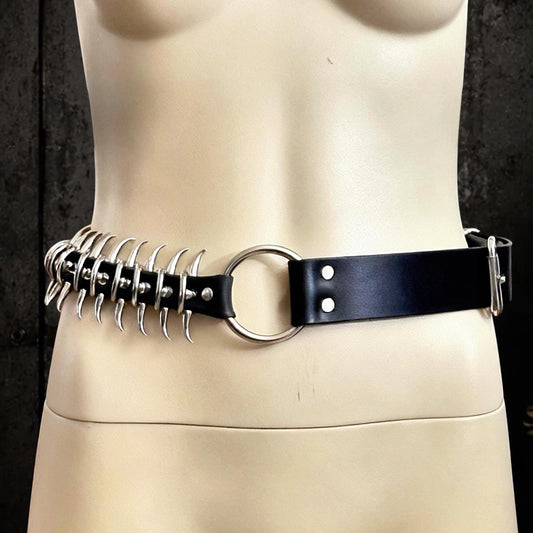 Hybrid Spine Belt, Handmade Italian Leather & Reclaimed Inner Tube | Industrial Statement Belt