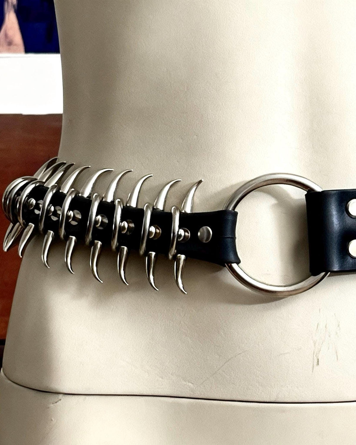 Hybrid Spine Belt, Handmade Italian Leather & Reclaimed Inner Tube | Industrial Statement Belt