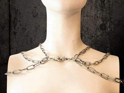 Spiked Italian Leather Belt – 3 Removable Chains, Handmade Netherlands