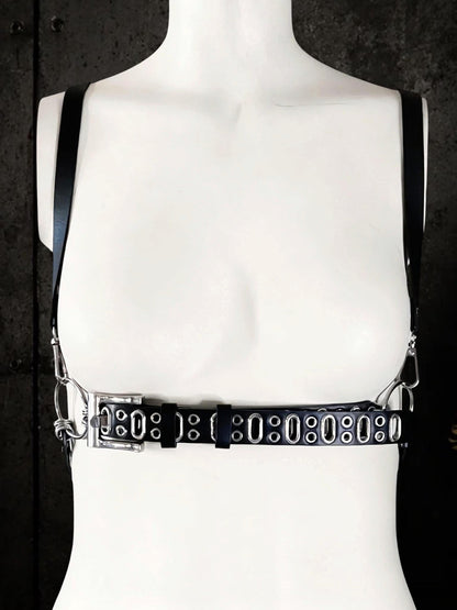 Vegan leather body harness, Modular O-Ring Belt with Removable Straps, Darkwear Accessory