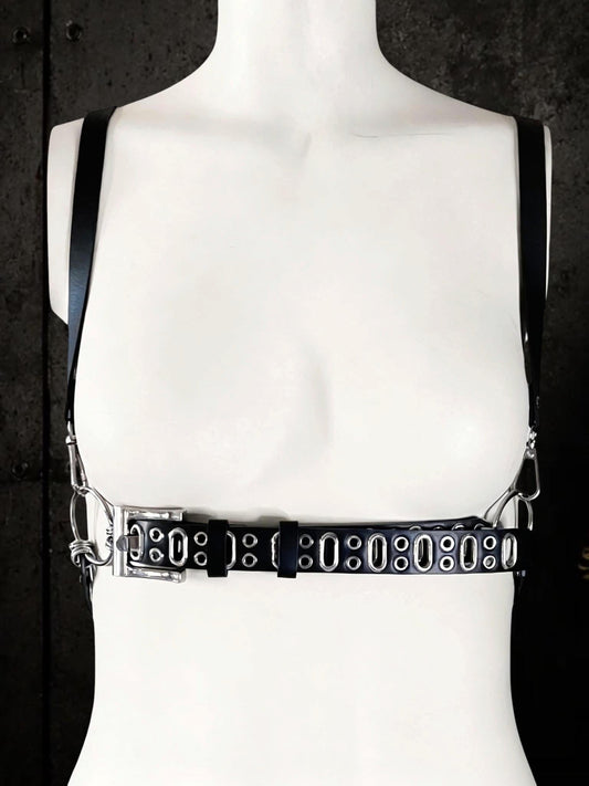 Vegan leather body harness, Modular O-Ring Belt with Removable Straps, Darkwear Accessory