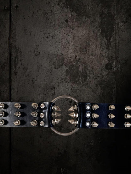 InSpiked Faux Leather Belt: Modular Core Design, Reclaimed Materials, Handcrafted Accessory