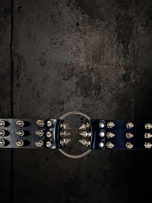 InSpiked Faux Leather Belt: Modular Core Design, Reclaimed Materials, Handcrafted Accessory