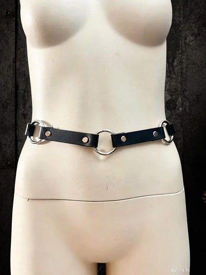 Modular Belt Strap: Leather, Stainless Steel Hardware, Versatile Accessory