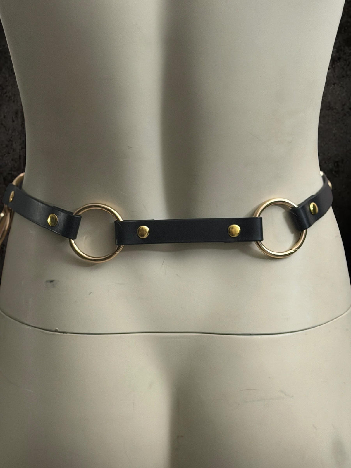 Modular Belt Strap: Leather, Stainless Steel Hardware, Versatile Accessory