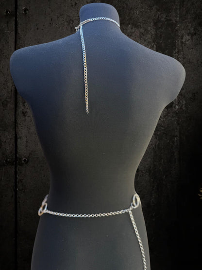Body Chain Harness, Adjustable Stainless Steel O-Ring Design, Alternative Fashion for Gothic Festivals