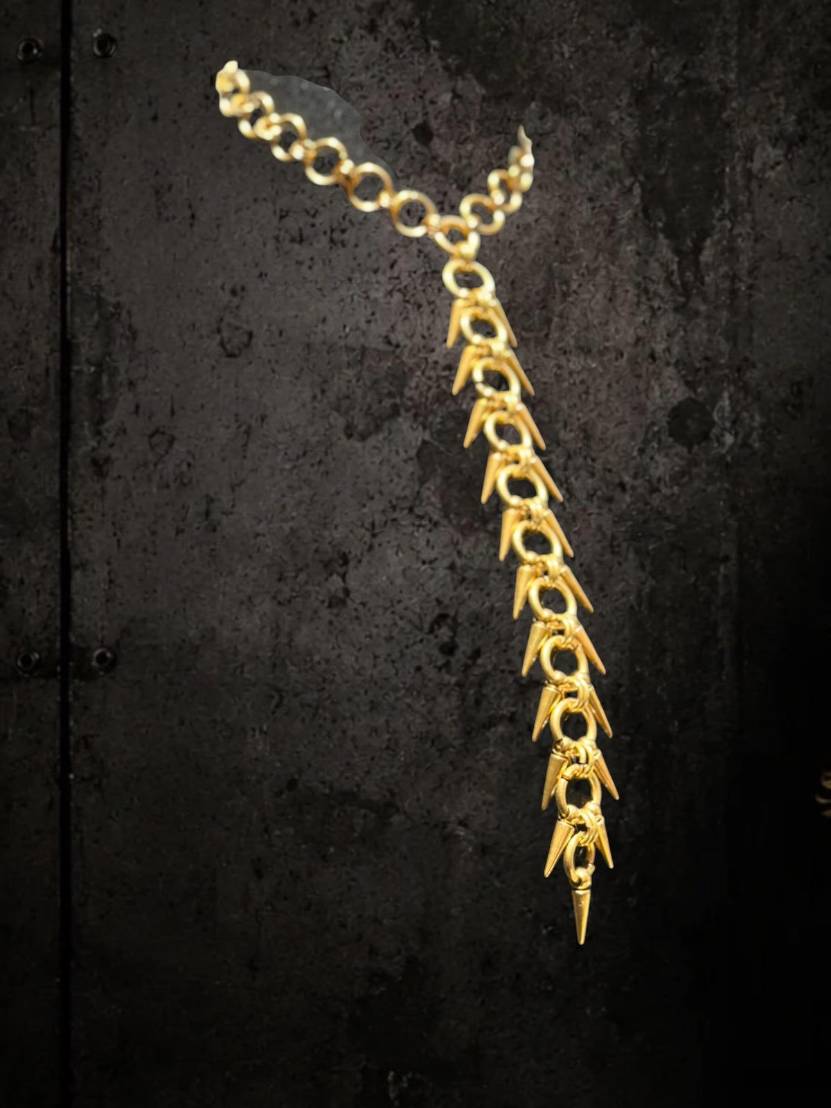 Spine Necklace, Handmade Stainless Steel, Cyberpunk Darkwear Accessory, Silver Gold or Black Finish