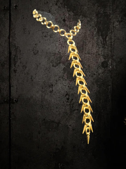 Spine Necklace, Handmade Stainless Steel, Cyberpunk Darkwear Accessory, Silver Gold or Black Finish