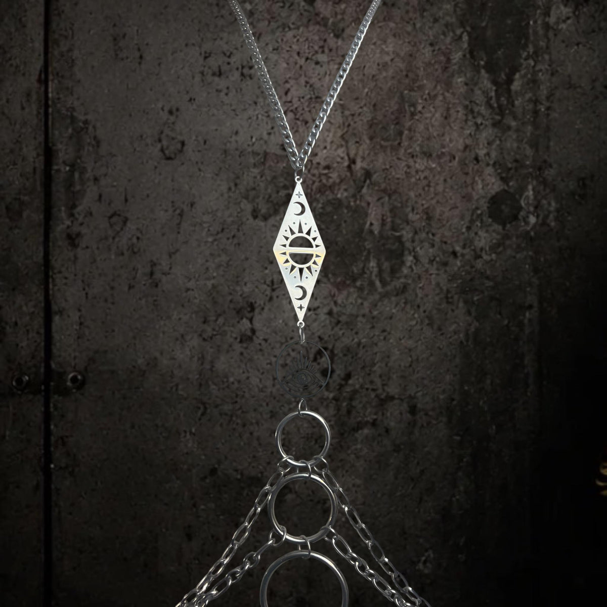 Body Chain Harness, Adjustable Stainless Steel O-Ring Design, Alternative Fashion for Gothic Festivals