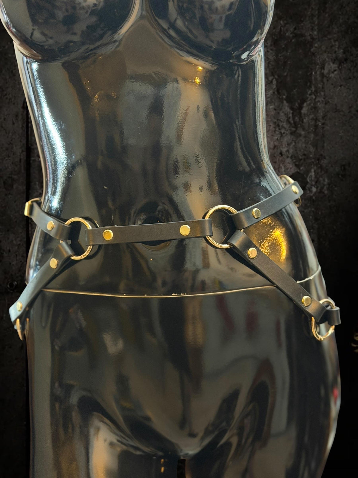 Modular Leather Body Harness, Infinite Lite accessory for festivals and nightlife, Black handcrafted design
