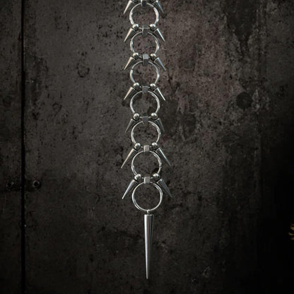 Spine Necklace, Handmade Stainless Steel, Cyberpunk Darkwear Accessory, Silver Gold or Black Finish
