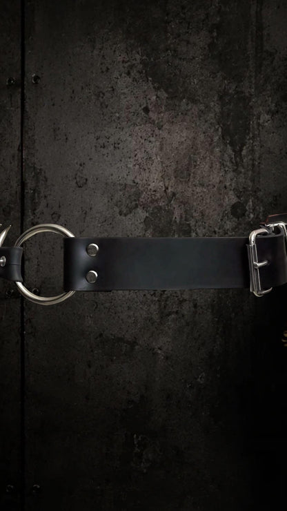 Hybrid Spine Belt, Handmade Italian Leather & Reclaimed Inner Tube | Industrial Statement Belt