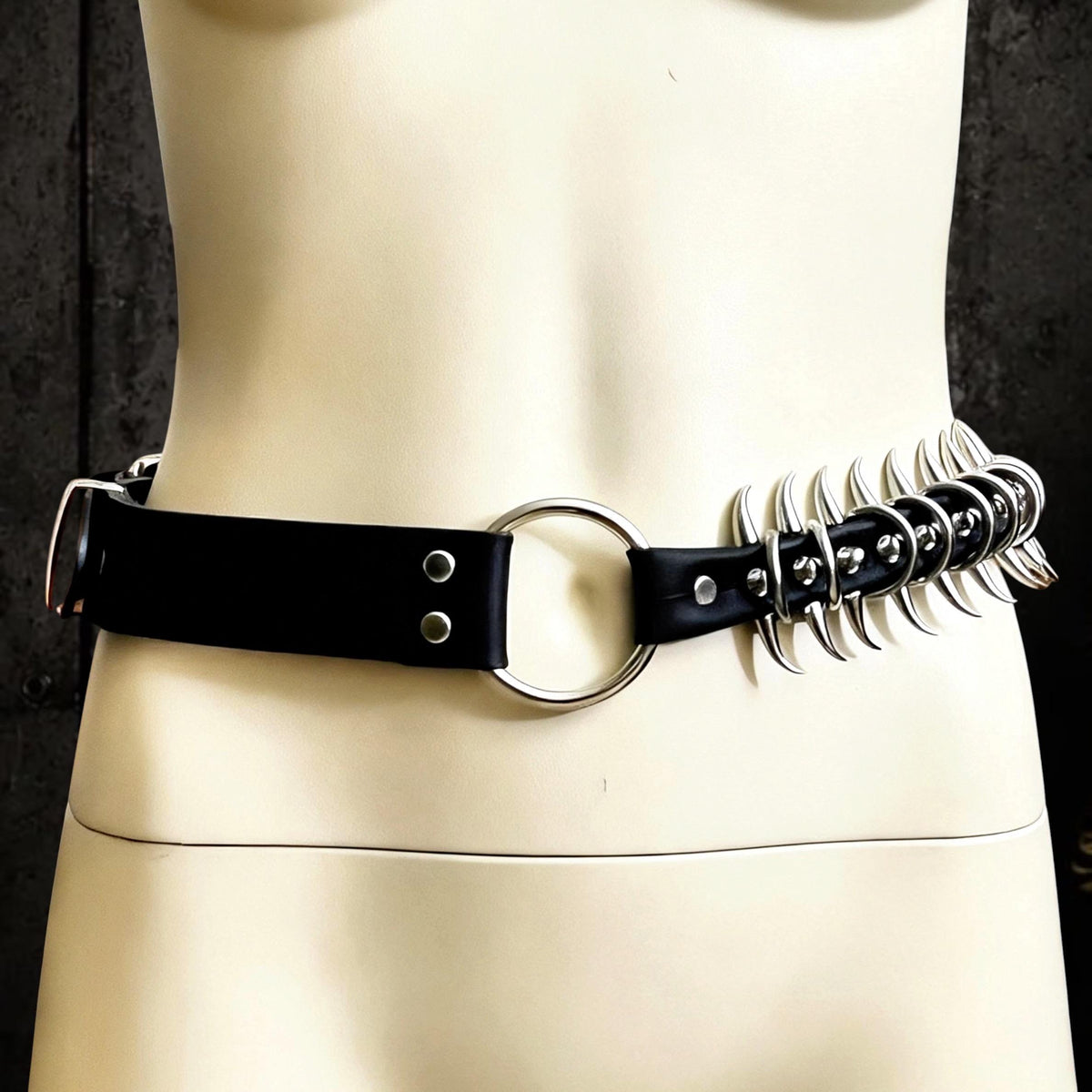 Hybrid Spine Belt, Handmade Italian Leather & Reclaimed Inner Tube | Industrial Statement Belt
