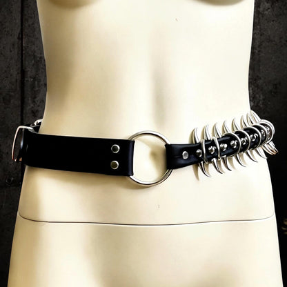 Hybrid Spine Belt, Handmade Italian Leather & Reclaimed Inner Tube | Industrial Statement Belt