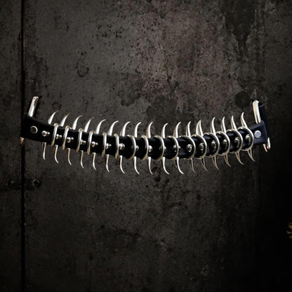 Hybrid Spine Belt, Handmade Italian Leather & Reclaimed Inner Tube | Industrial Statement Belt