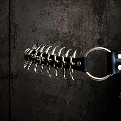 Hybrid Spine Belt, Handmade Italian Leather & Reclaimed Inner Tube | Industrial Statement Belt