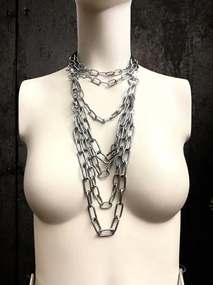 Modulare Kettenchoker | Edelstahl | Leder, Kunstleder oder BioThane | 1 Stück - 3 Stilrichtungen